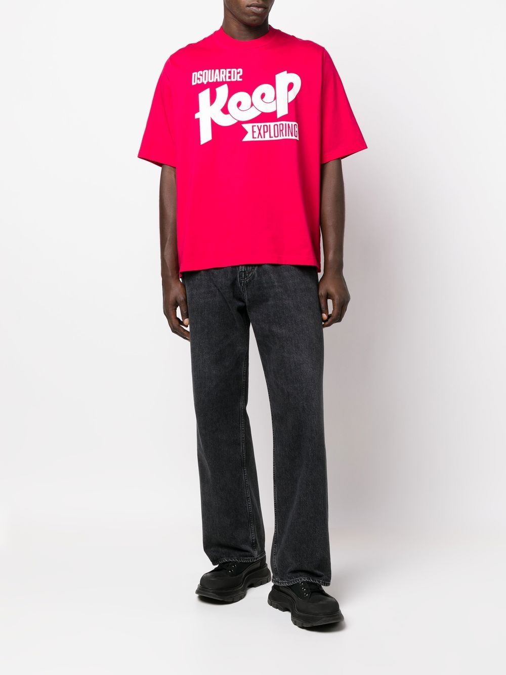 Dsquared2 T-shirt met logoprint - Roze