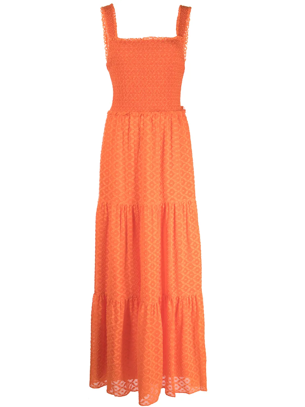 

Alice+Olivia vestido largo Neva fruncido - Naranja