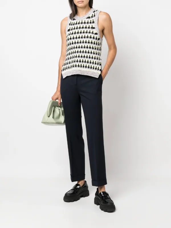 パンツ PAROSH Women Straight Pants D230730 012 Blue WOMAN PAROSH BLUE VIRGIN WOOL PANT