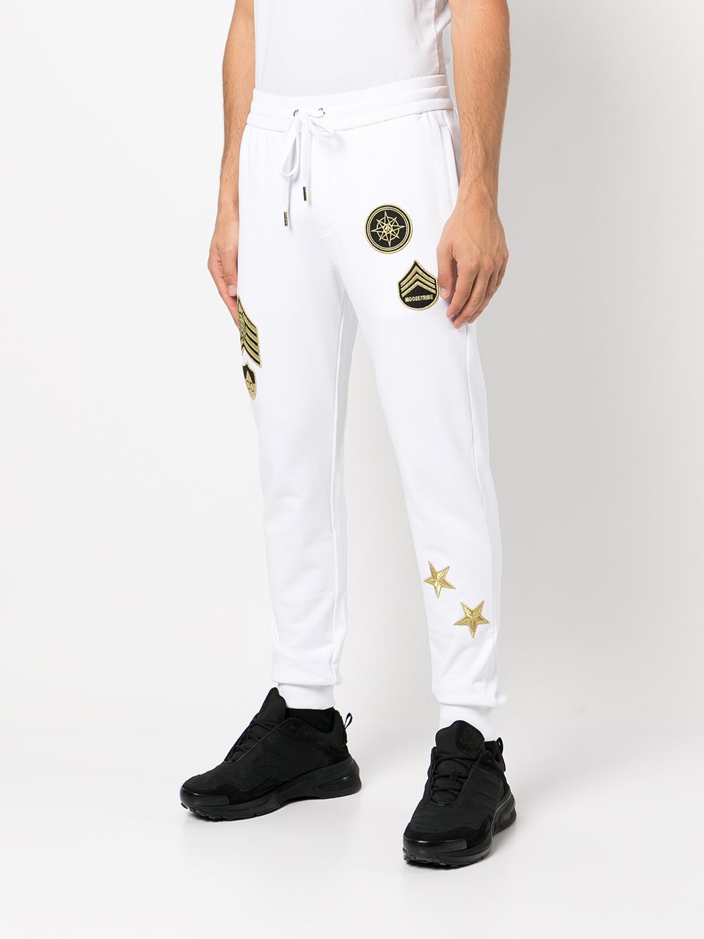 Shop Moose Knuckles Embroidered Montrose Joggers In White