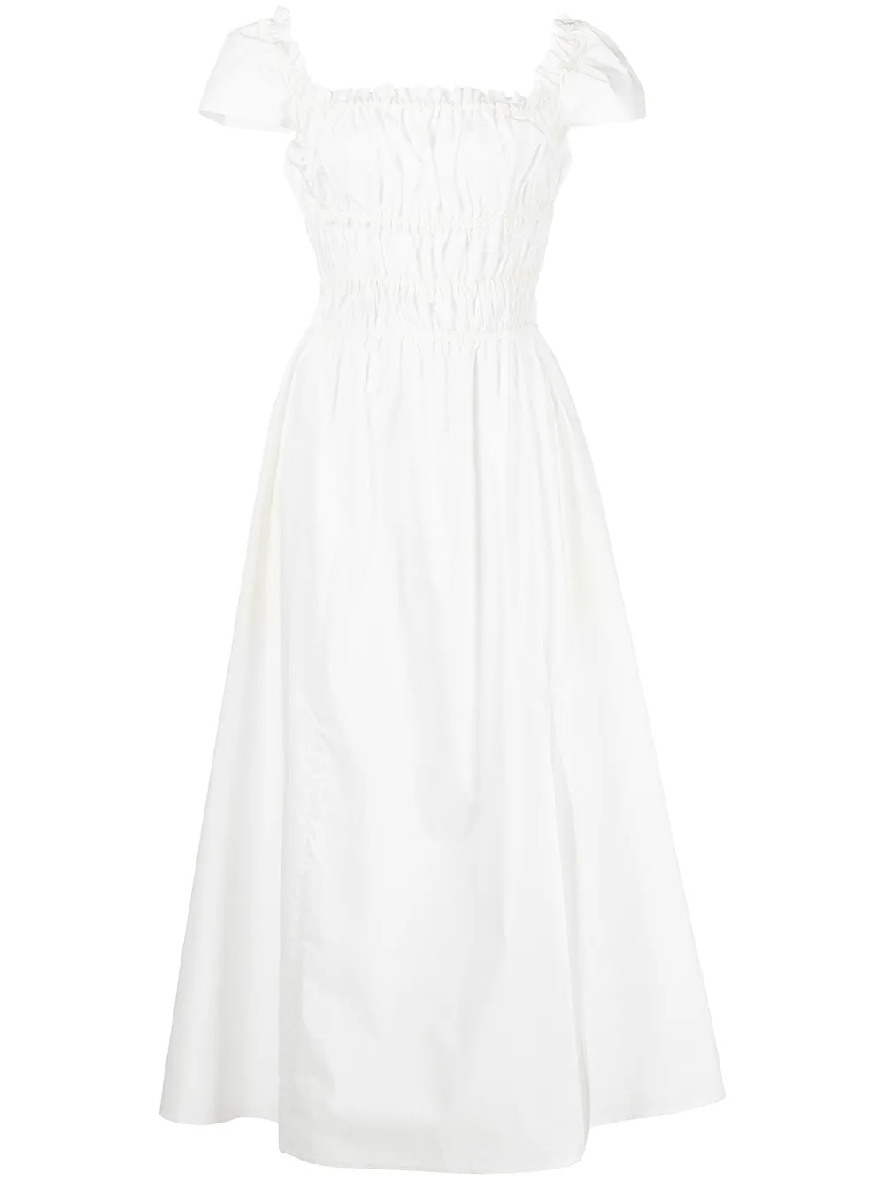 

Altuzarra vestido Lily midi con ribete de volantes - Blanco