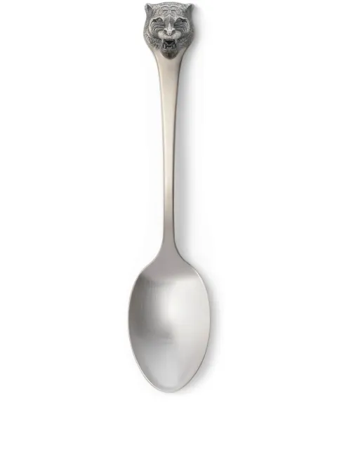 Gucci tiger head engraved set of two dessert spoons