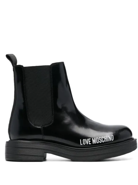 Love Moschino logo-print ankle-boots