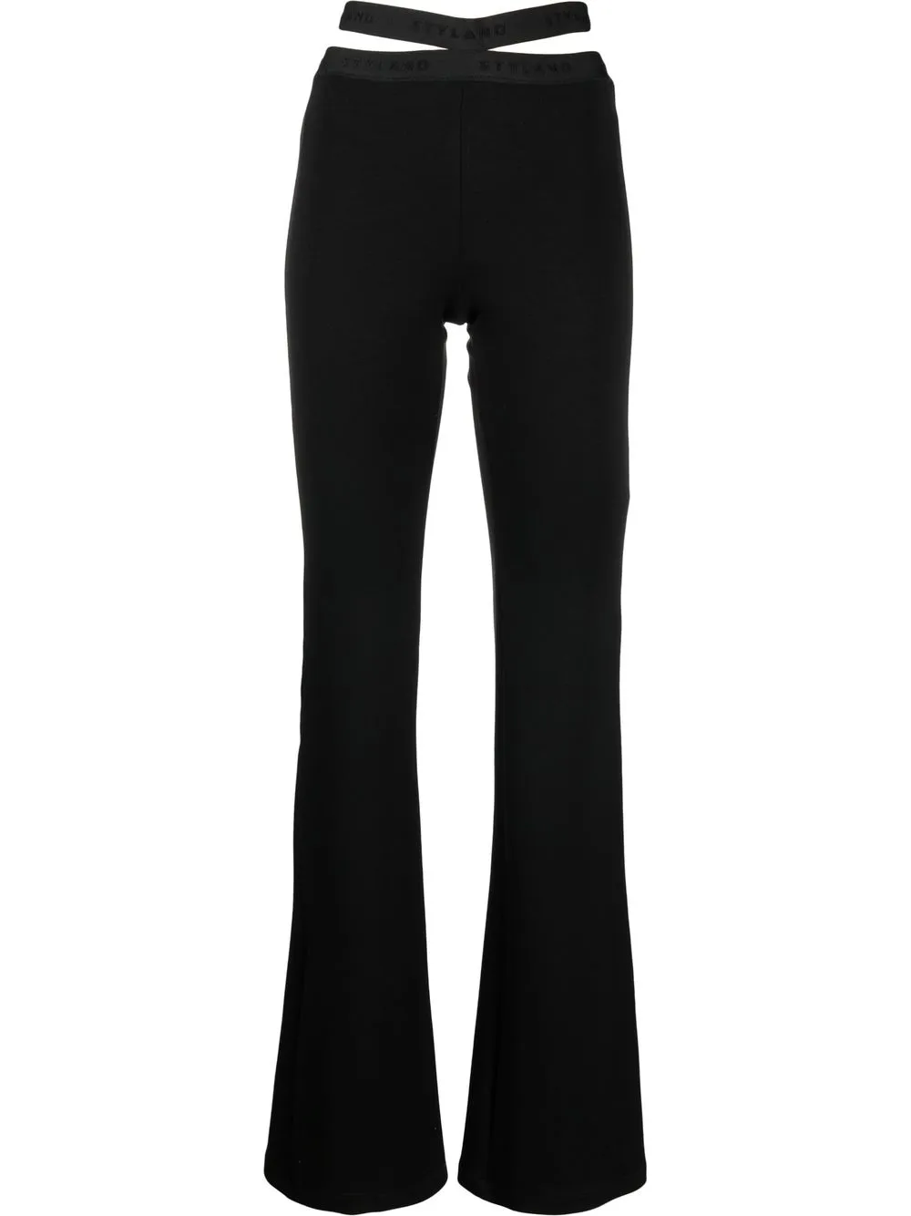 

STYLAND pantalones acampanados con aberturas - Negro