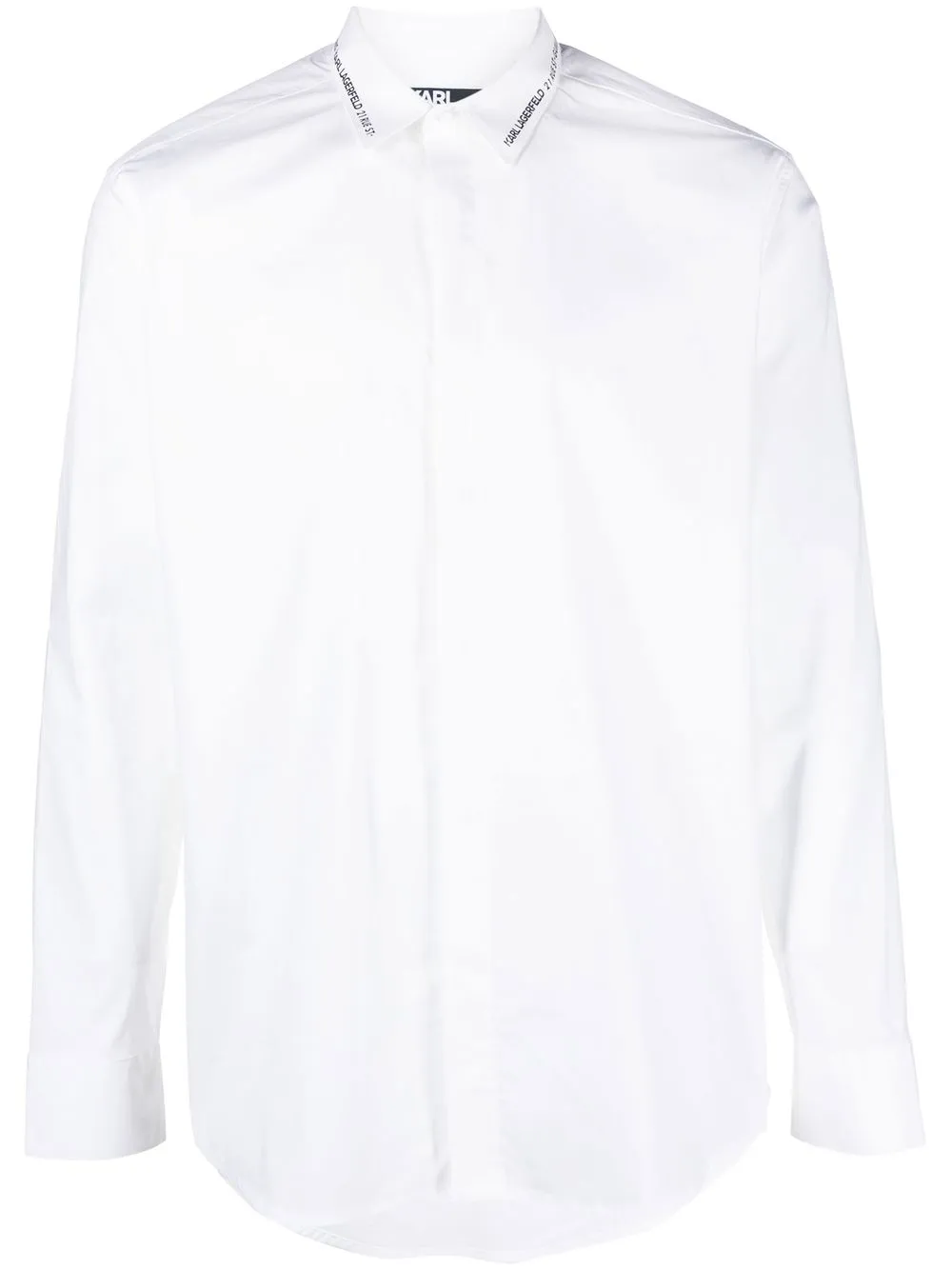 

Karl Lagerfeld camisa con ribete del logo - Blanco