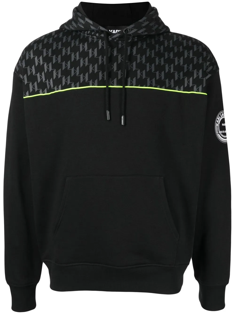 

Karl Lagerfeld hoodie con monograma estampado - Negro