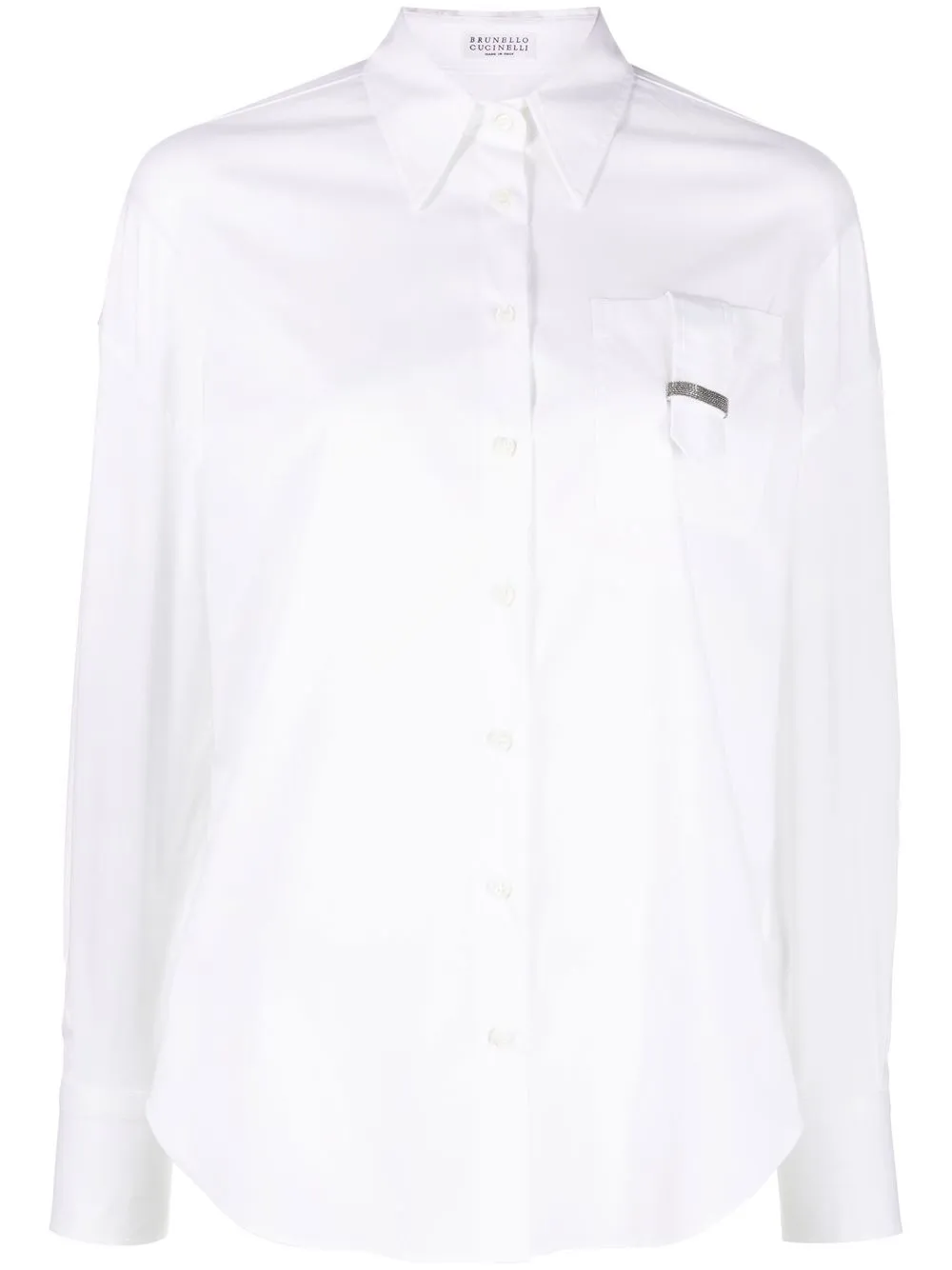 

Brunello Cucinelli camisa bordada con mostacillas - Blanco