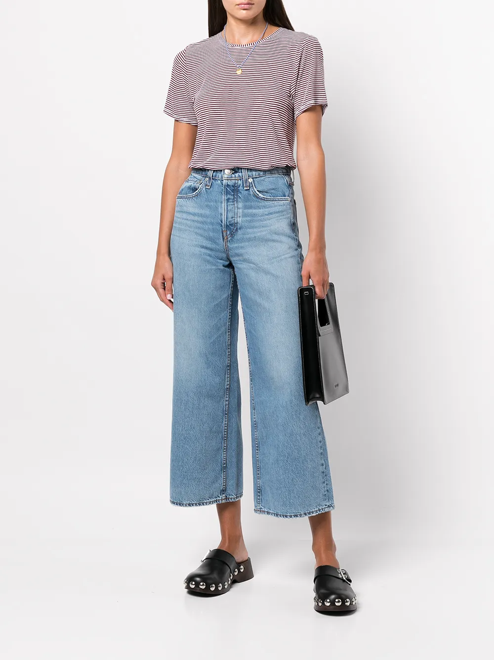 rag & bone Gestreept T-shirt - Rood