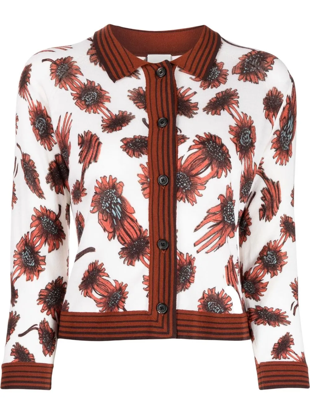 

Paul Smith floral-print wool cardigan - White