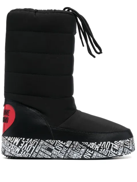 Love Moschino logo-print quilt-detail boots