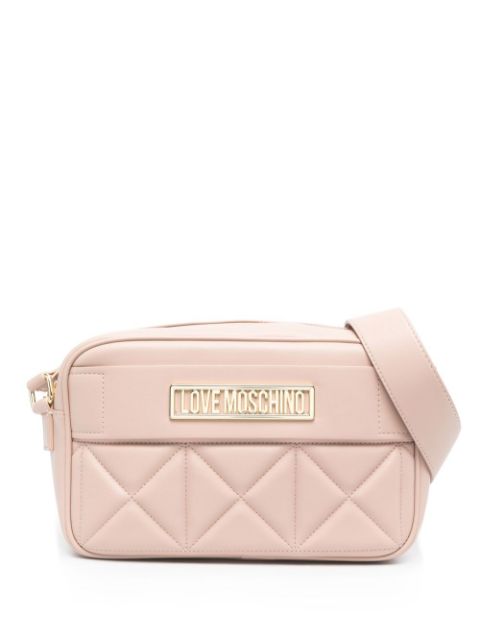 Love Moschino logo-plaque quilted cross-body bag Women