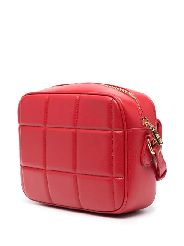 Love Moschino engraved logo Quilted Crossbody Bag Red FARFETCH IE