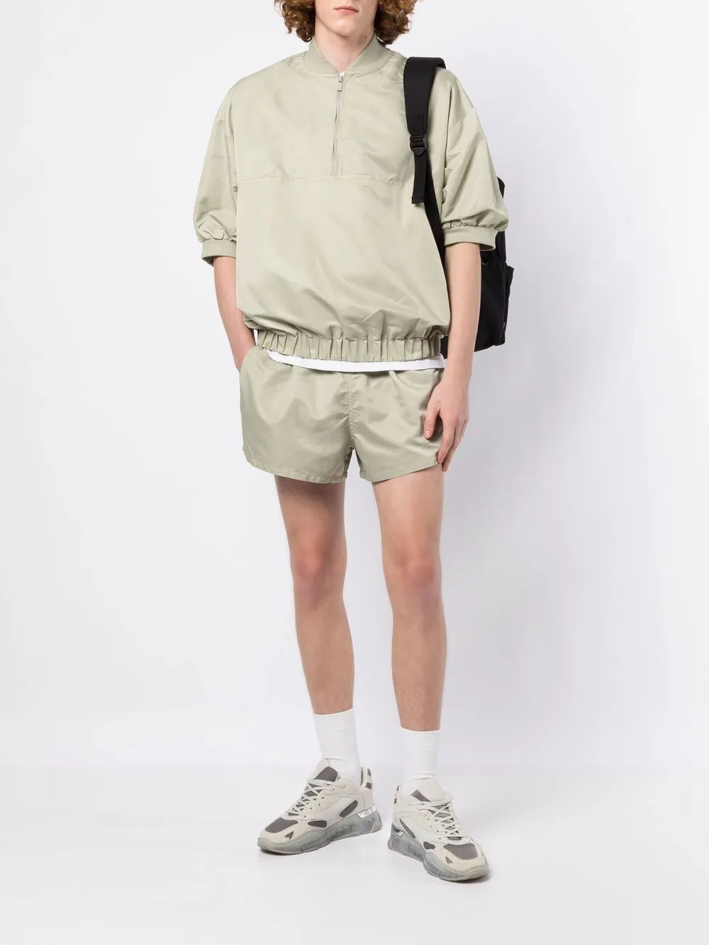  Fear Of God Essentials Essentials Logo-patch Shorts - Green 