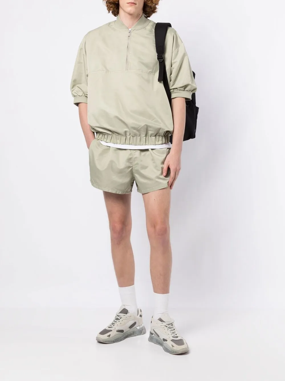  Fear Of God Essentials Sweatshirt Mit Stehkragen   Grün 