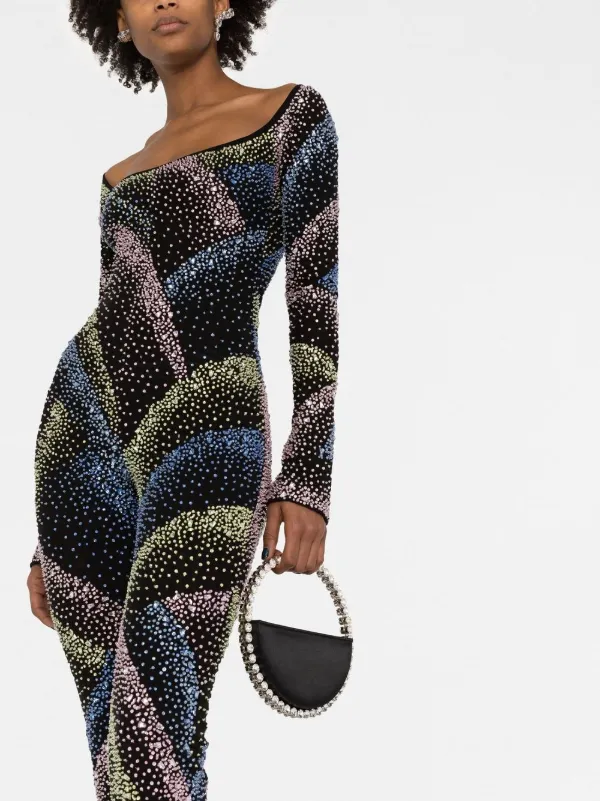 The Attico crystal-embellished long 
