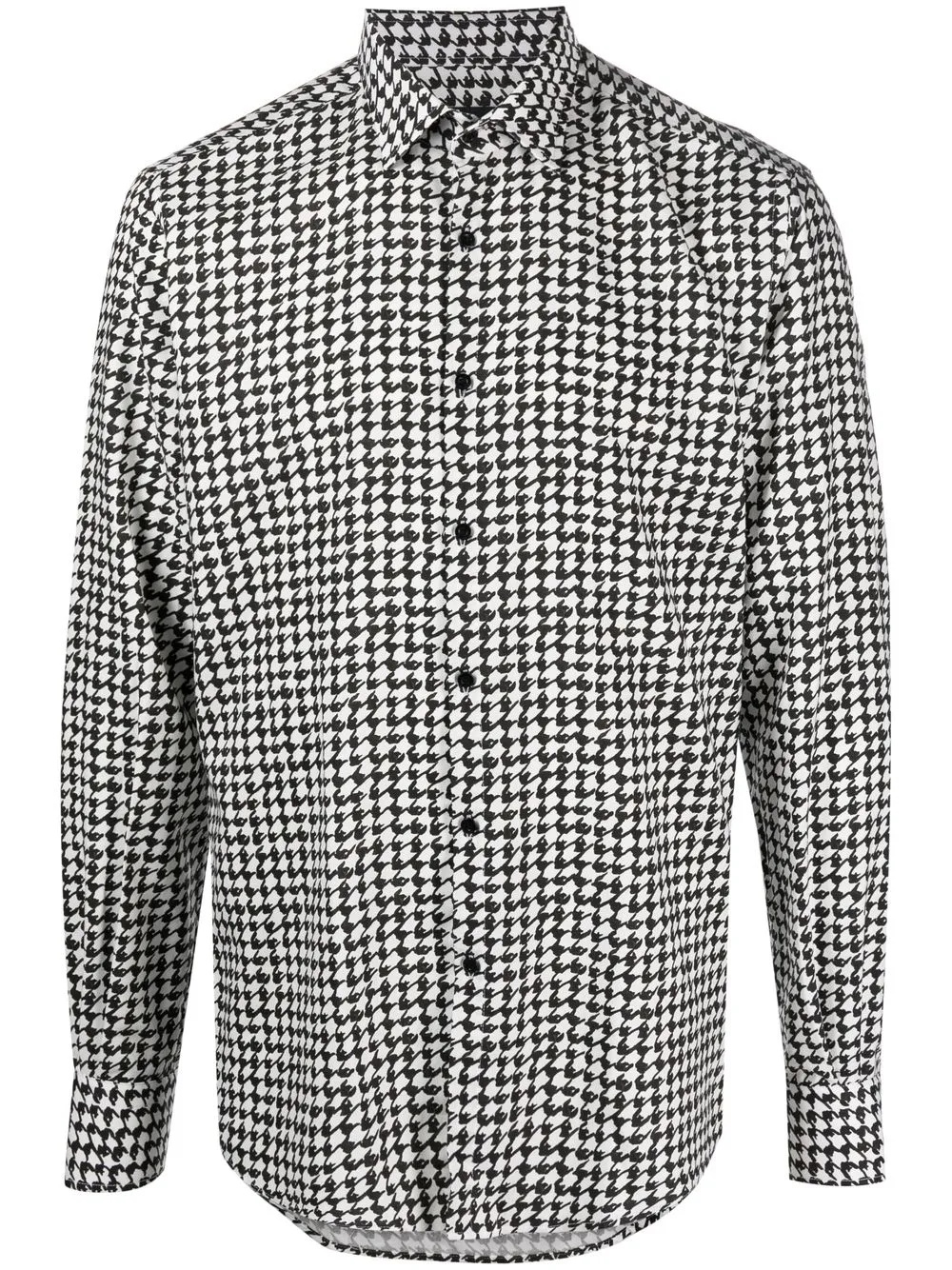 

Karl Lagerfeld camisa con estampado pied de poule - Negro