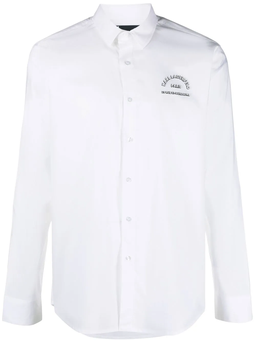 

Karl Lagerfeld camisa con logo en relieve - Blanco