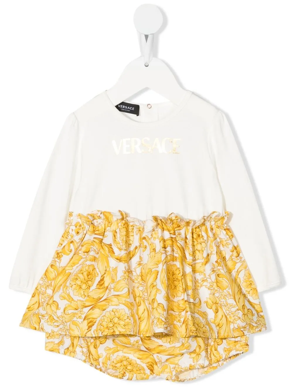 

Versace Kids vestido con estampado de motivo barroco - Blanco