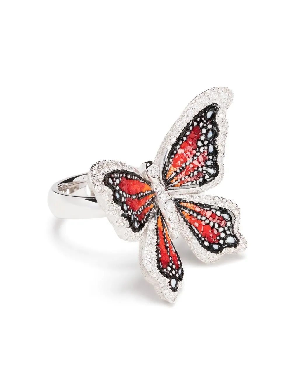 

SICIS JEWELS 18kt white gold Butterfly Romance diamond ring - Silver