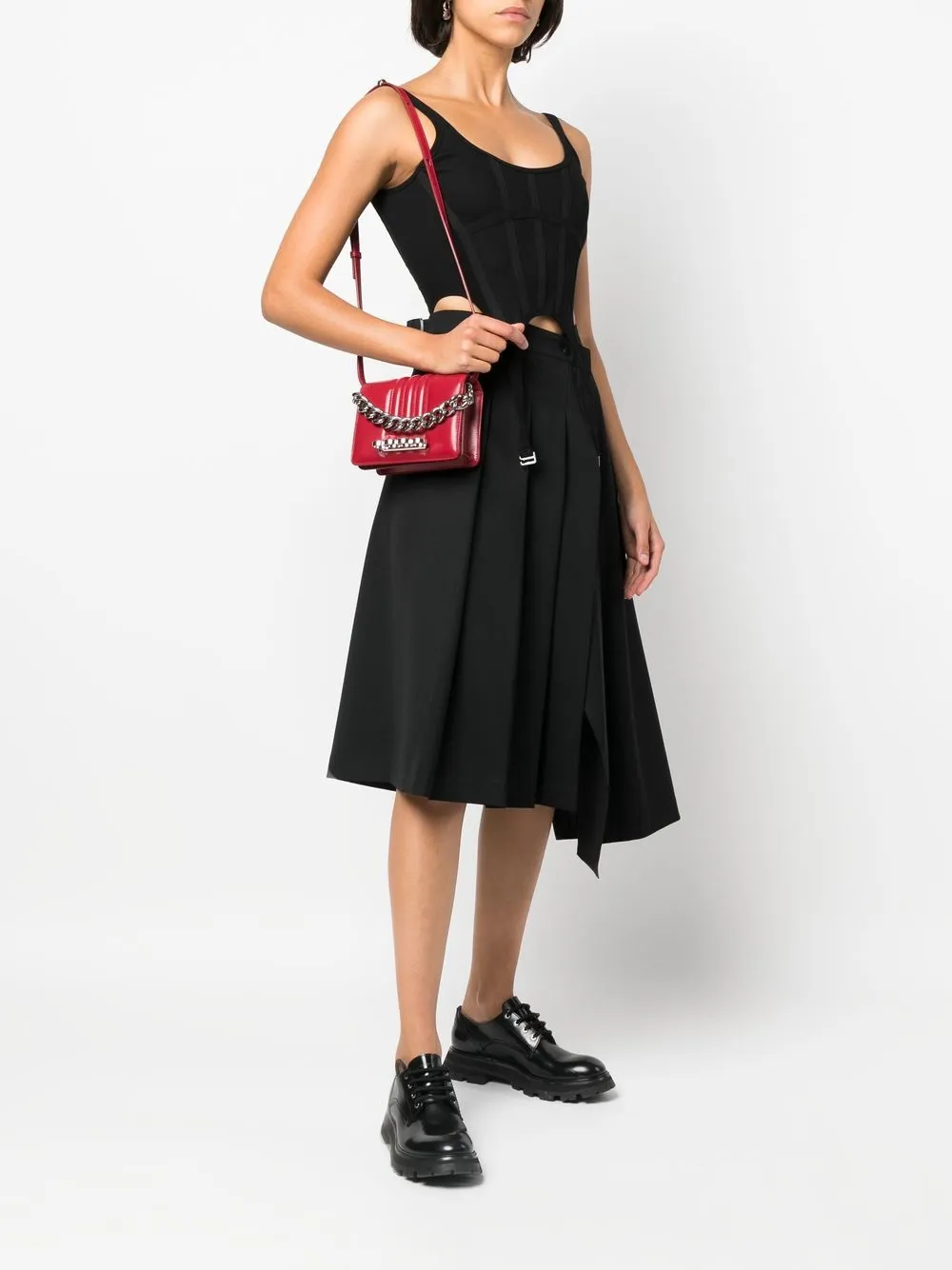Alexander McQueen Clutch met kettingdetail - Rood