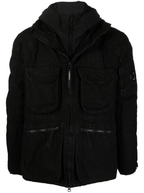 zipped hooded jacket