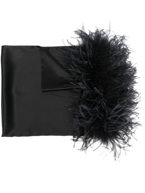 STYLAND feather-trim detail scarf