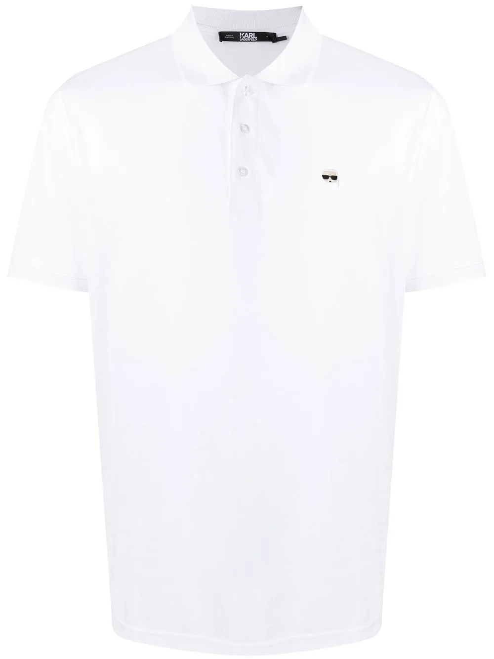 

Karl Lagerfeld playera tipo polo con bordado Ikonik - Blanco