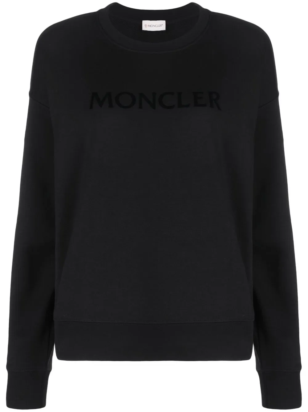 

Moncler flocked logo crew-neck sweatshirt - Black