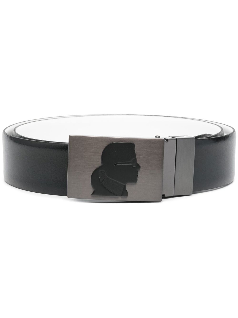 

Karl Lagerfeld logo-buckle reversible belt - Black