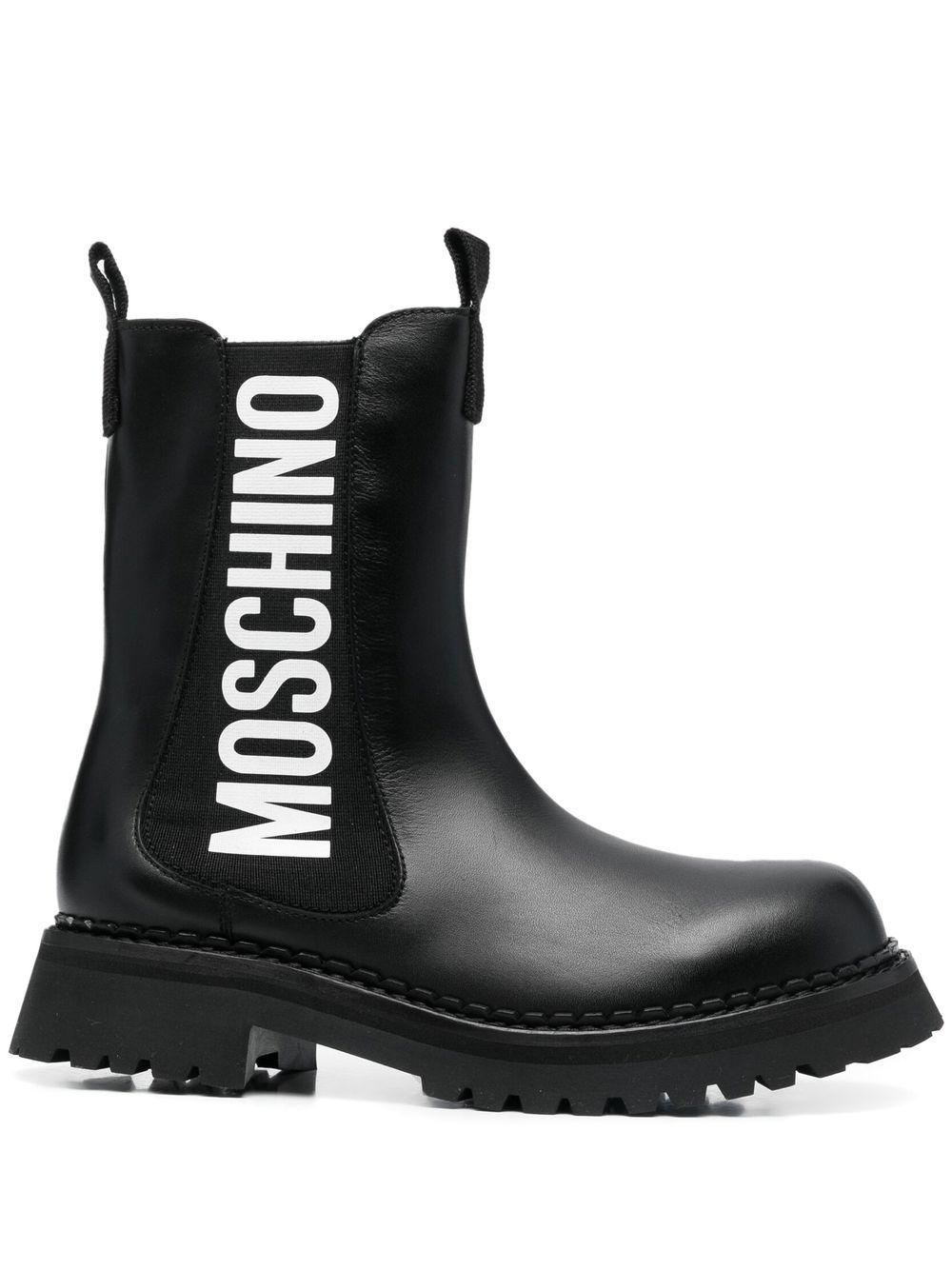 Moschino logo-print calf-lenght boots