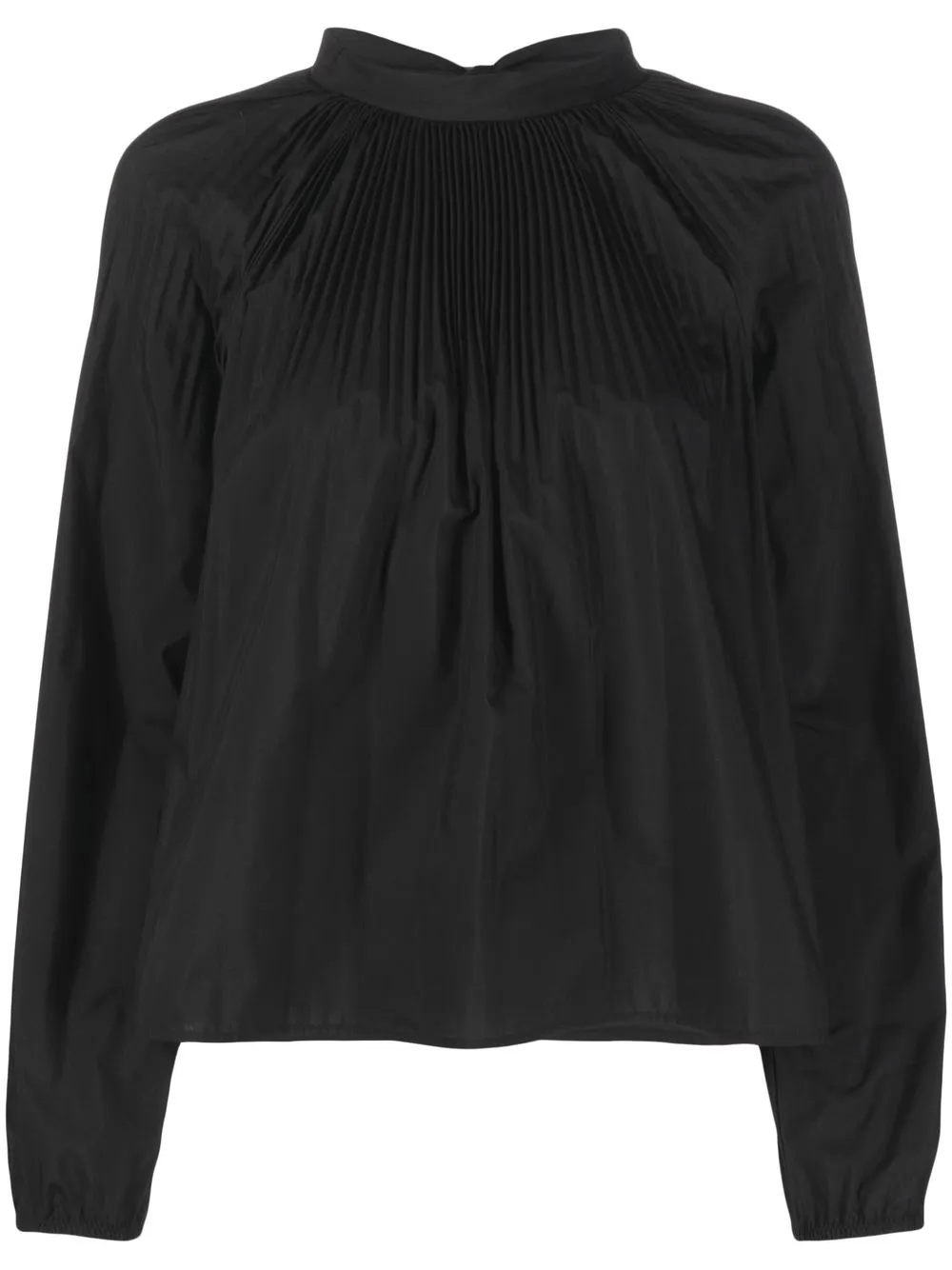 

RED Valentino blusa con detalle plisado - Negro