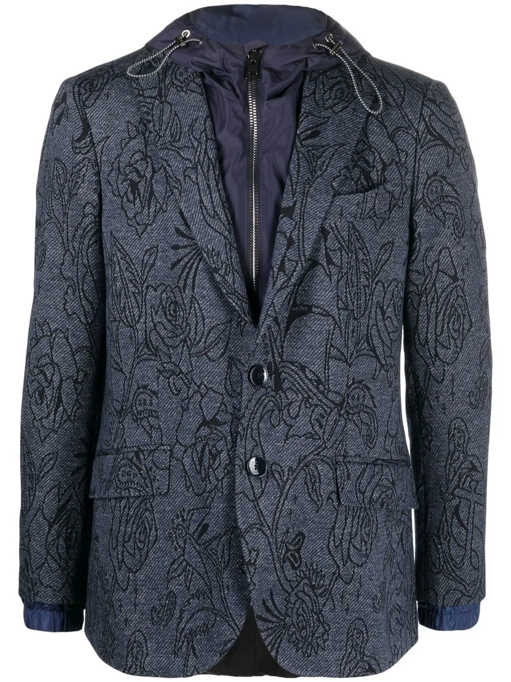 

ETRO blazer con motivo floral en jacquard - Azul