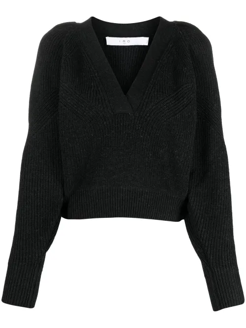 IRO pull en mérinosà col v - Noir - IRO - Modalova
