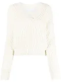 IRO chunky-knit V-neck jumper - White