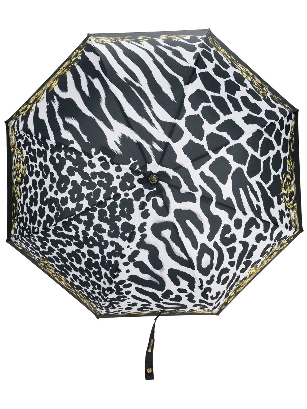 

Moschino paraguas con animal print - Negro