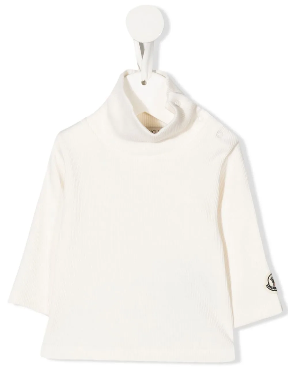 Moncler Enfant top con parche del logo - Blanco