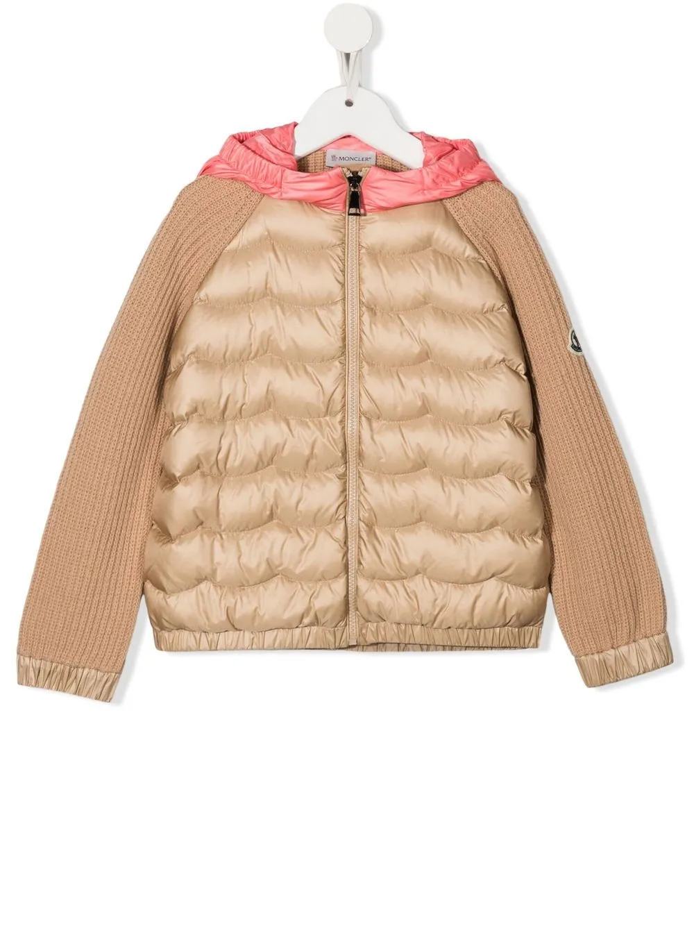 

Moncler Enfant quilted-panel detail hooded jacket - Brown