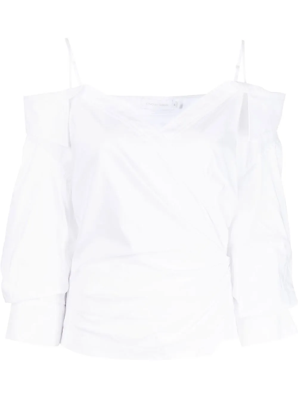 

Jonathan Simkhai blusa asimétrica con hombros caídos - Blanco