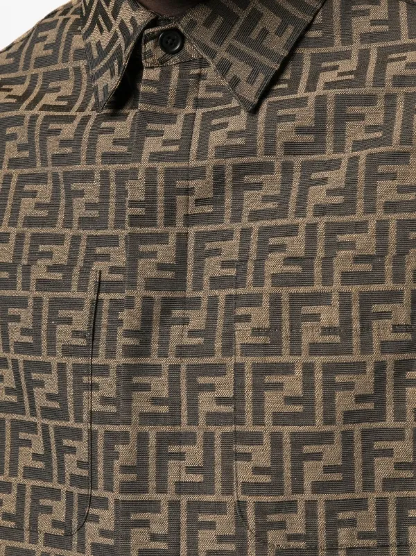 FENDI モノグラム シャツジャケット | ブラウン | FARFETCH JP