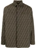 FENDI monogram-pattern shirt jacket - Brown