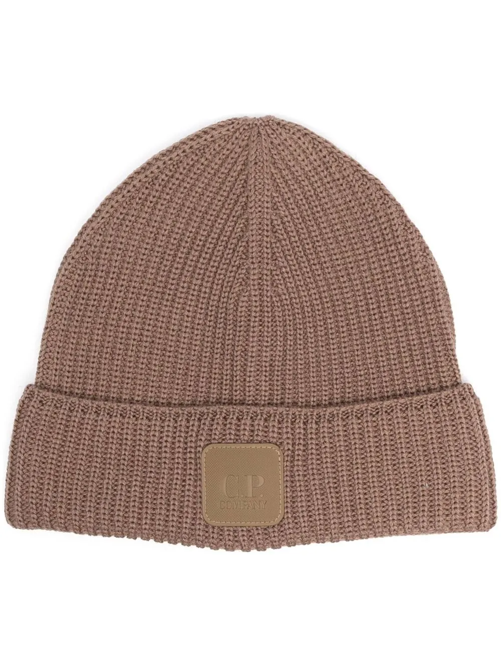 

C.P. Company logo patch beanie hat - Brown