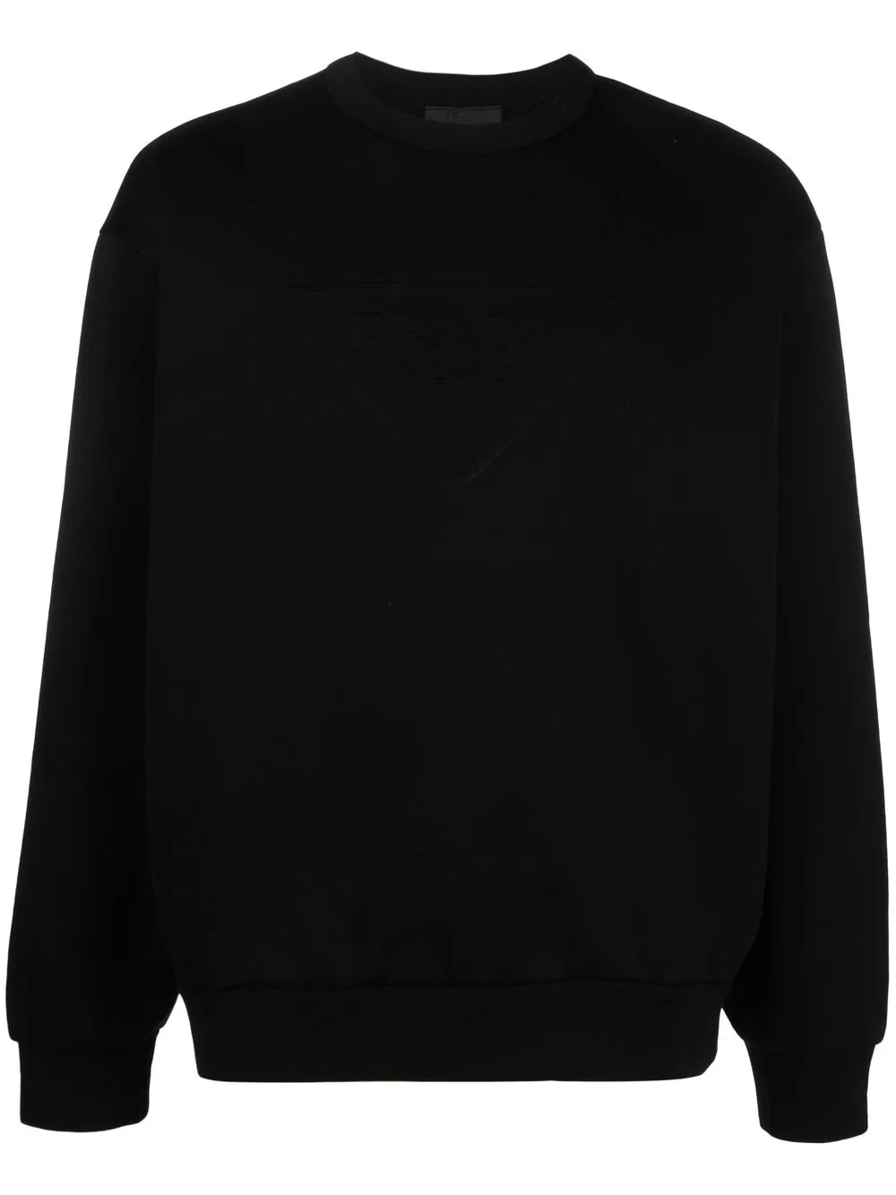 Prada logo-debossed sweatshirt – Black