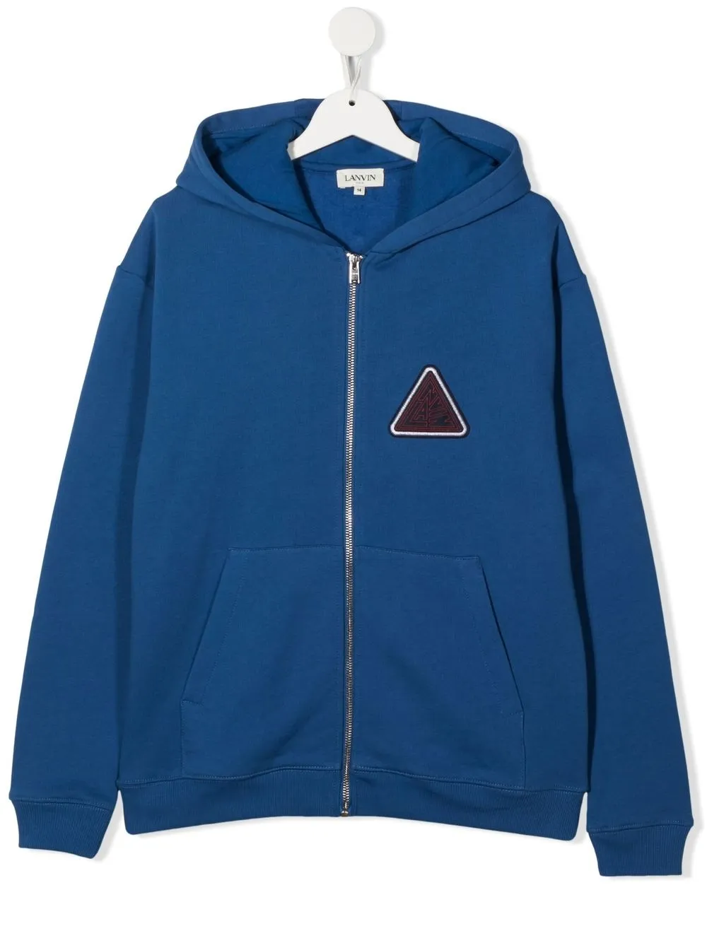 

Lanvin Enfant TEEN logo-patch detail hooded cardigan - Blue