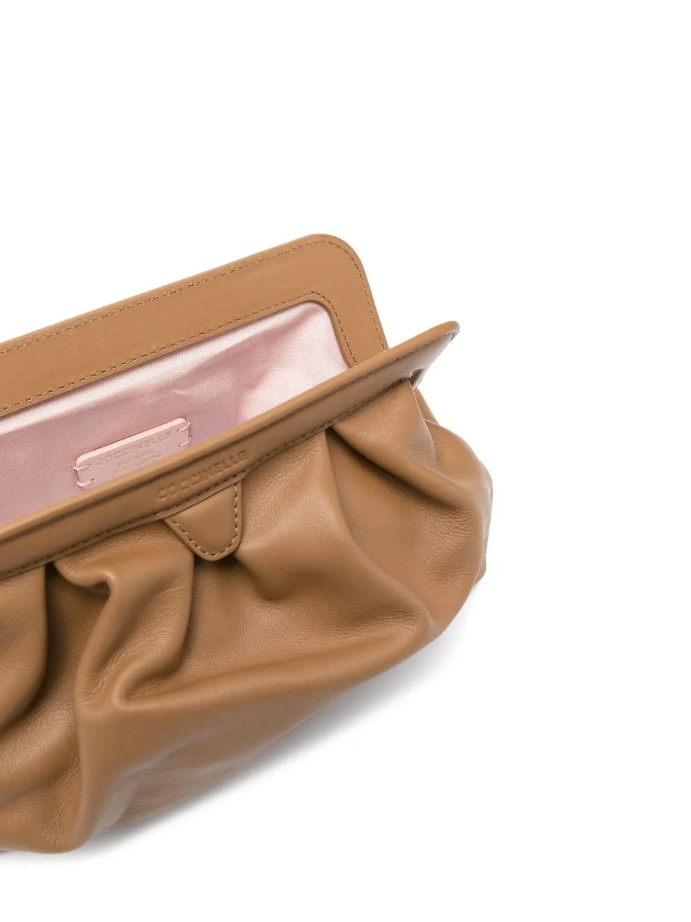 Coccinelle Ruched Leather Clutch Bag Farfetch