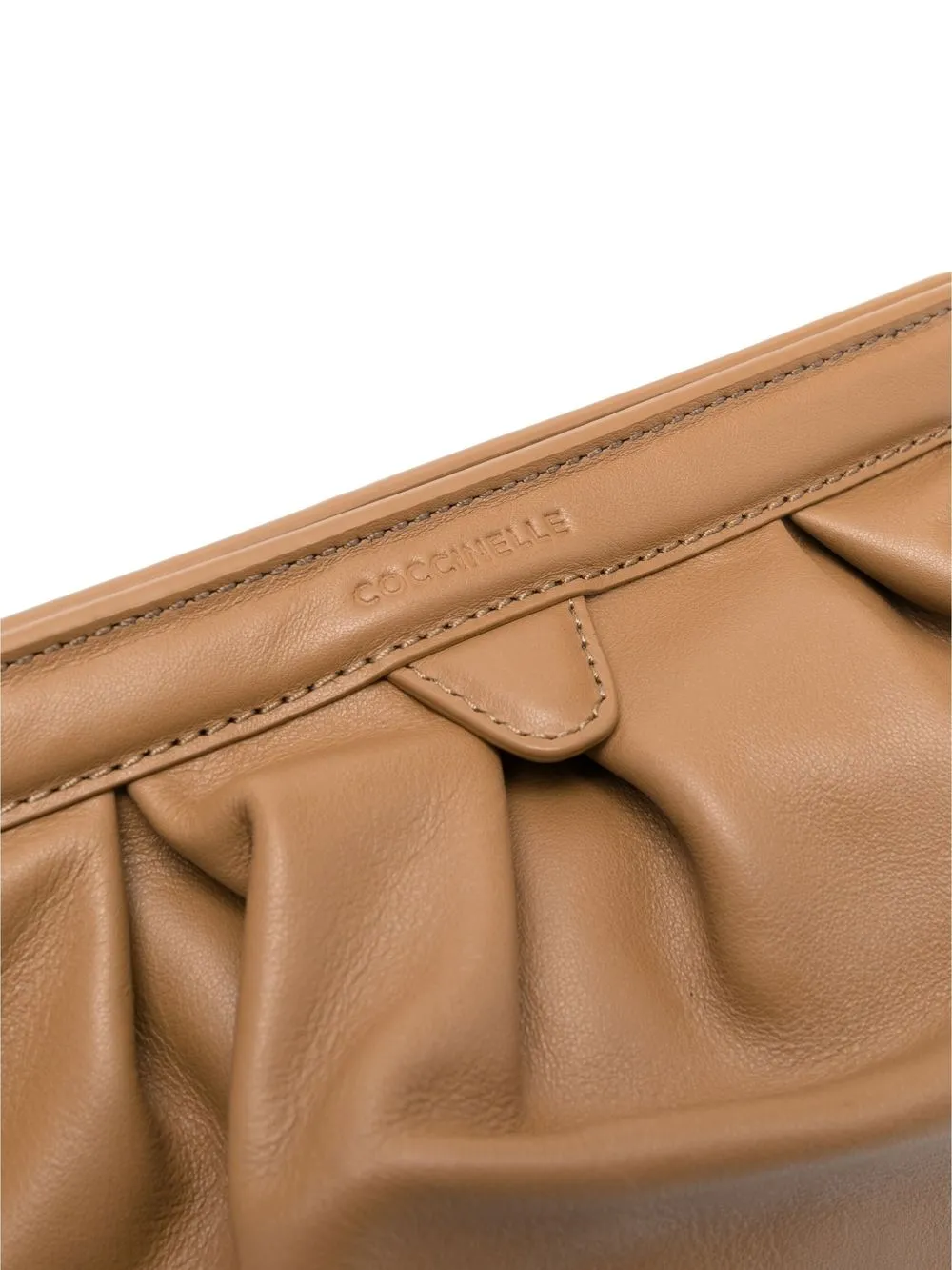 Coccinelle Ruched Leather Clutch Bag Farfetch