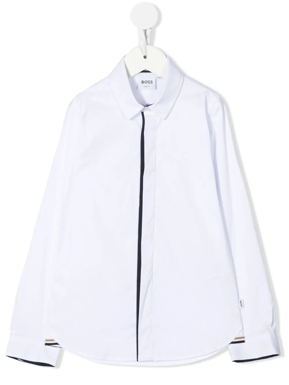 

BOSS Kidswear camisa con forro en contraste - Blanco