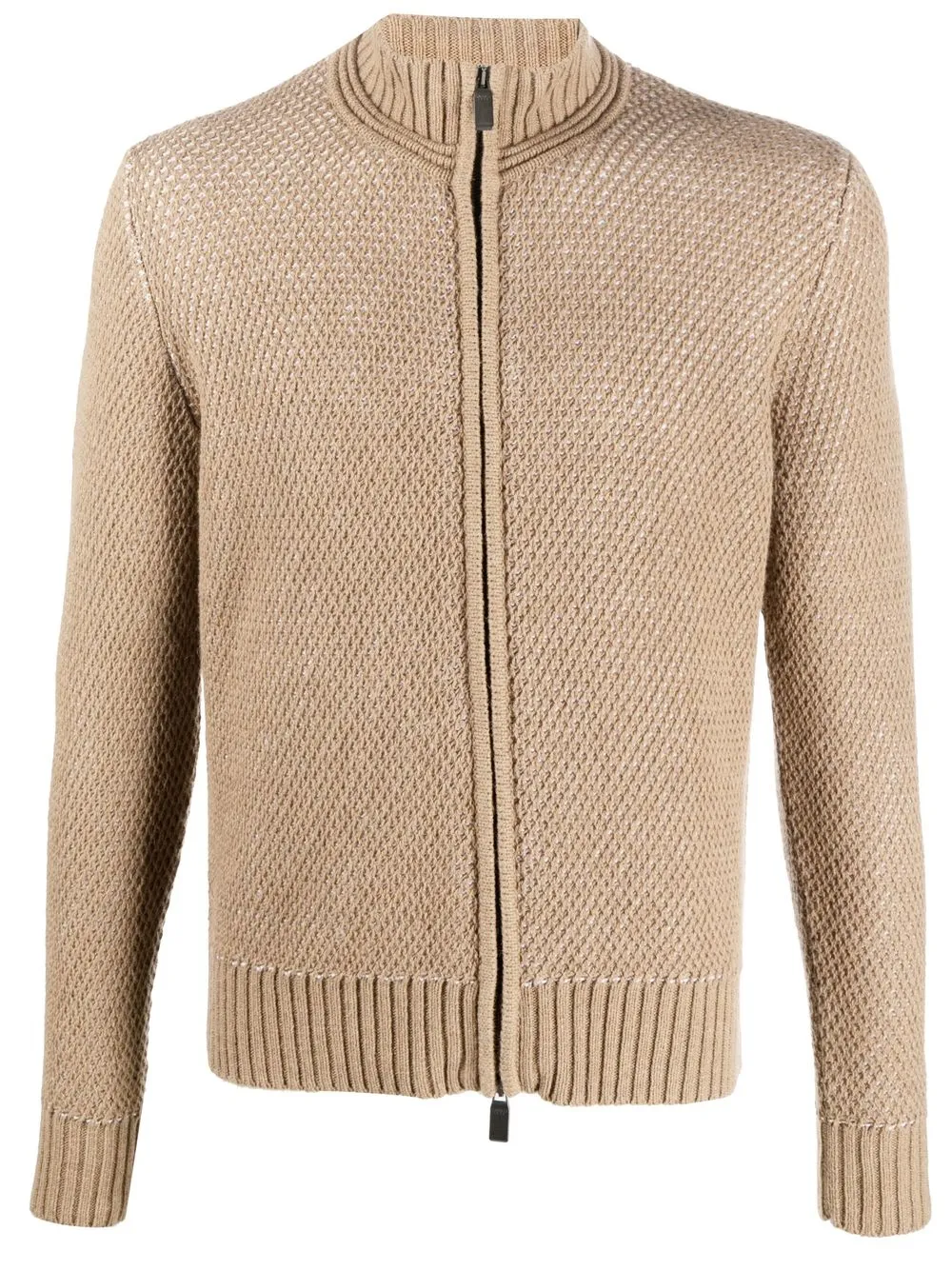 

Canali Maglia zipped knitted cardigan - Brown