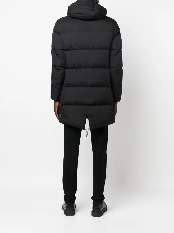 Mens black longline puffer hot sale jacket