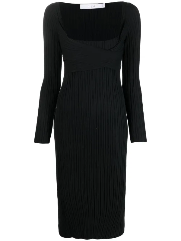 IRO ribbed-knit Midi Dress | Black | FARFETCH