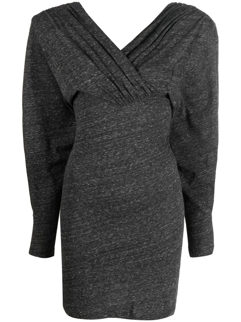 

IRO Larra puff-sleeve V-neck minidress - Grey